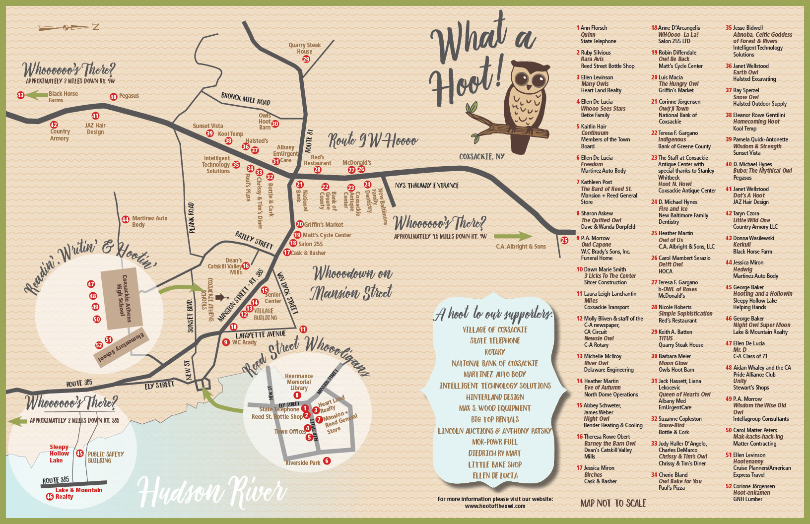 coxsackie owls map